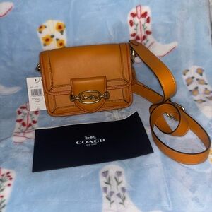 Coach Tan Crossbody Bag with Signature Leather